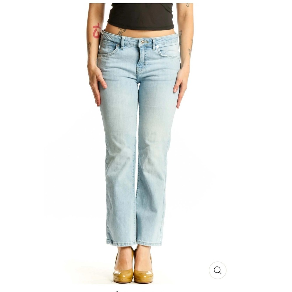 We The Free Light Blue Denim Flare Jeans Size 28 Light Wash Stretch Pants